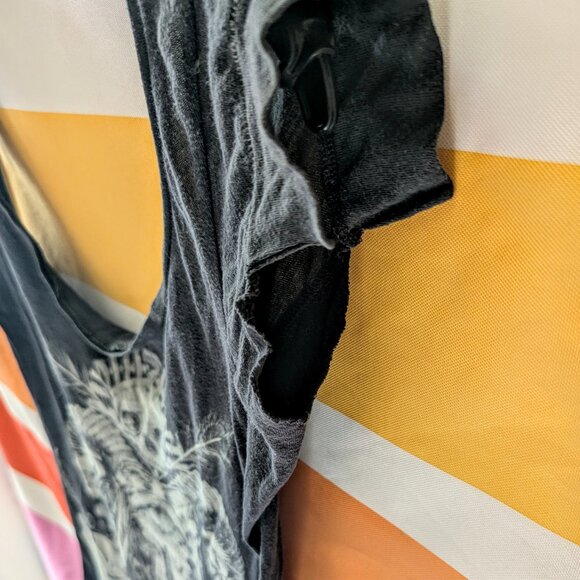 Allsaints Vintage 7 Curses Tee Gray Black Skulls Tribal Graphic Grunge Witchy 6 - Picture 3 of 12